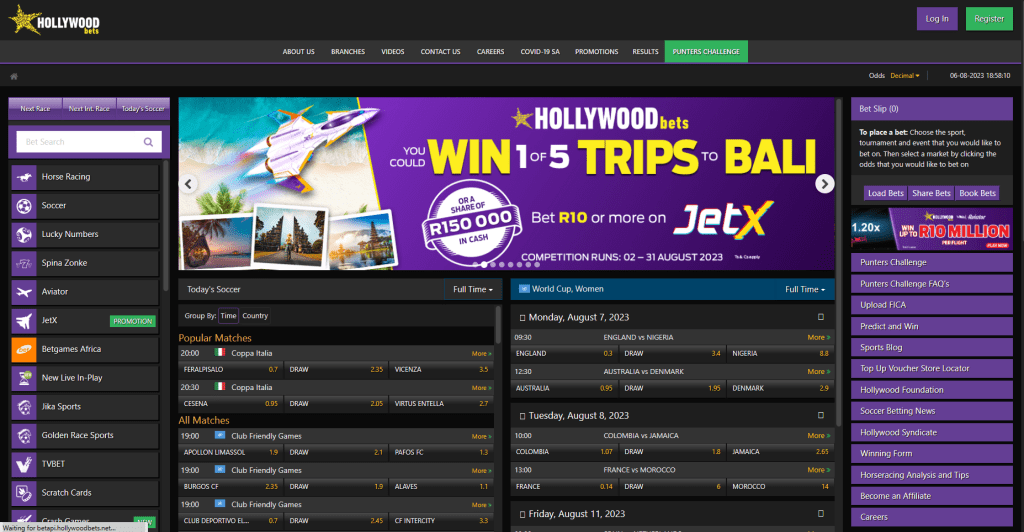 Hollywoodbets.net interface